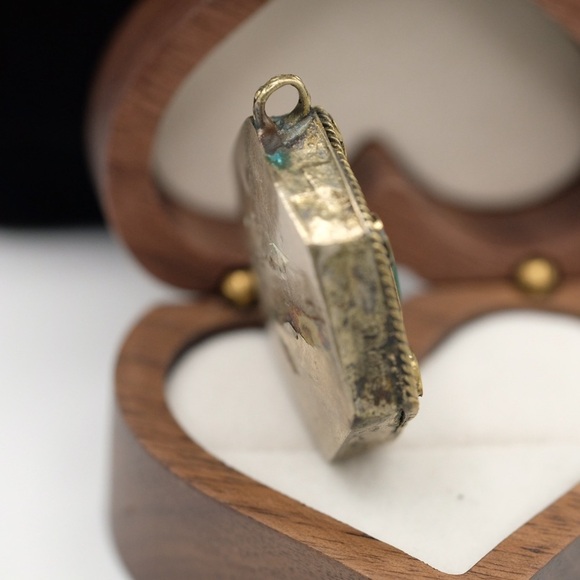 Vintage Green Color Pendant heavy handmade BOHEMIAN SUPER COOL - Picture 3 of 8